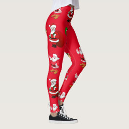 Leggings Navidades Santa Regalos y Presenta Piernas Rojas