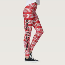 Leggings Navidades sexys vacaciones ROJO Yule Año Nuevo sué