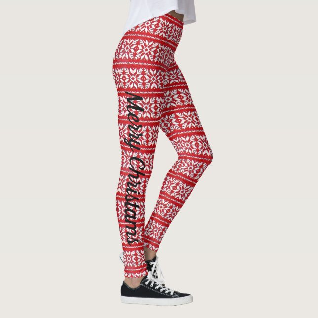 Leggings Navidades sexys vacaciones ROJO Yule Año Nuevo sué (Derecha)