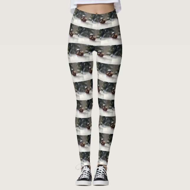 Leggings Navidades Shih Tzu nevan en invierno (Anverso)