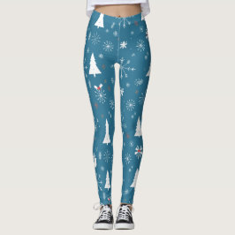 Leggings Navidades Snowflakes Seamless Pattern
