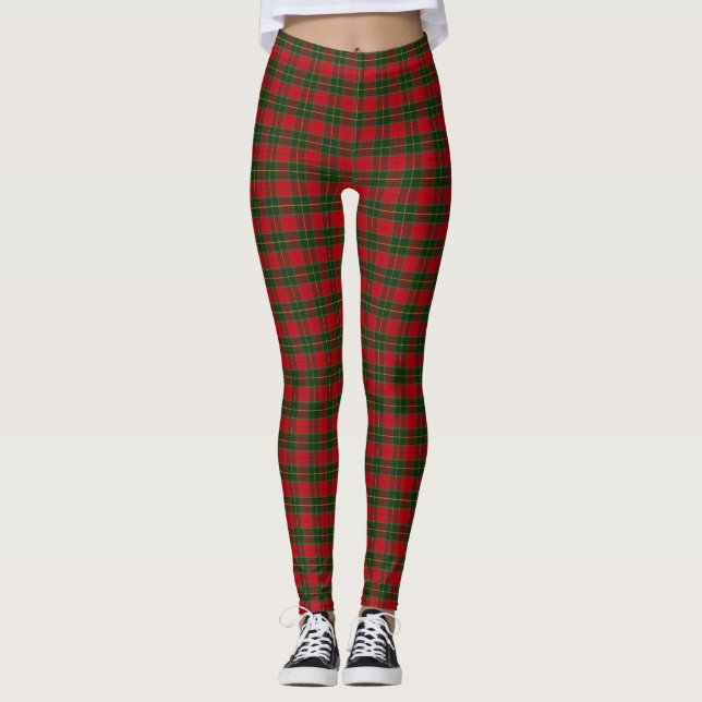 Leggings Navidades Tartan Scottish Plaid Red Green (Anverso)