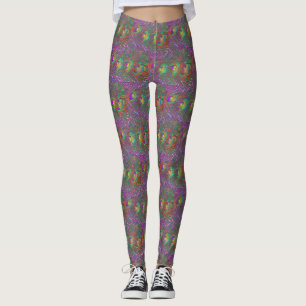 Leggings Navidades Tinsel Peacock Feathers