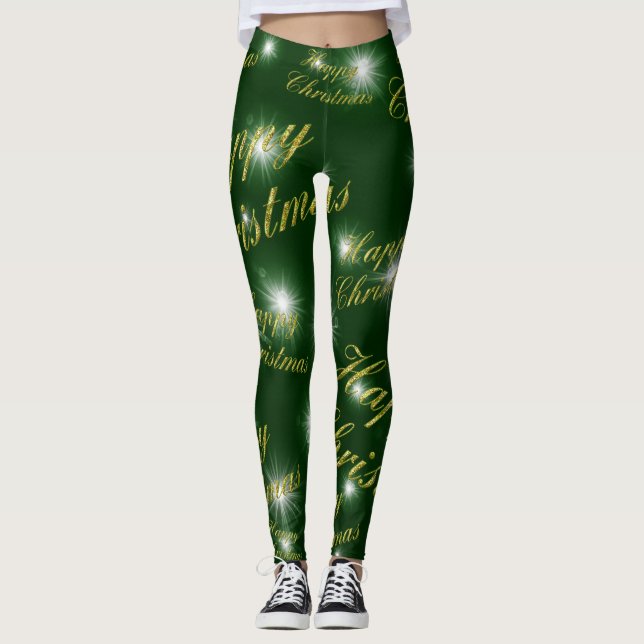 Leggings navidades, vacaciones, feliz, Navidad, año, nuevo, (Anverso)