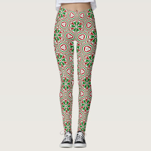 Leggings Navideño caleidoscopio boho ecléctico trippy funky