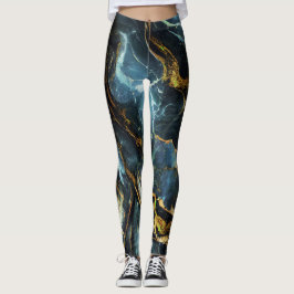 Leggings Navy marble with golden details