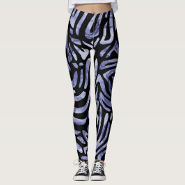 Leggings Navy y rayas de cebra negra