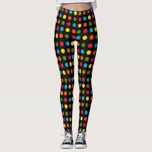 Leggings Negra   Punto Polka Verde Rojo Naranja Amarillo