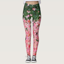 Leggings negras modernas y chic de rosas florales 