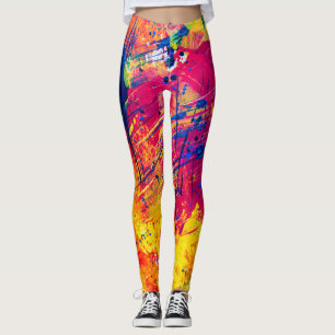Leggings Negrita Loca Trendy Colorful Abstract Wild Moda