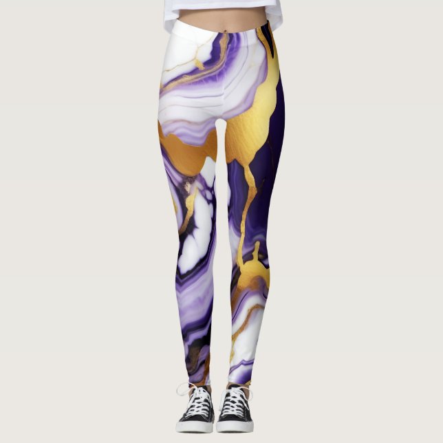 Leggings Negrita Moda de oro morado de moda (Anverso)