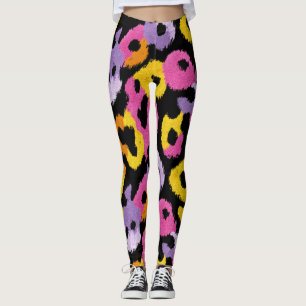 Leggings Negrita Patrón Leopardo Retro Glam y2k Elegante