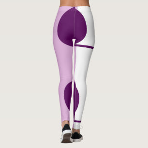 Leggings Negrita Resumen Arte Círculo Púrpura Blanco Rosa