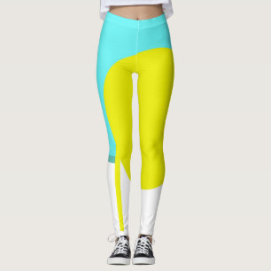 Leggings Negrita Resumen Arte Círculo Turquesa Amarillo Ver