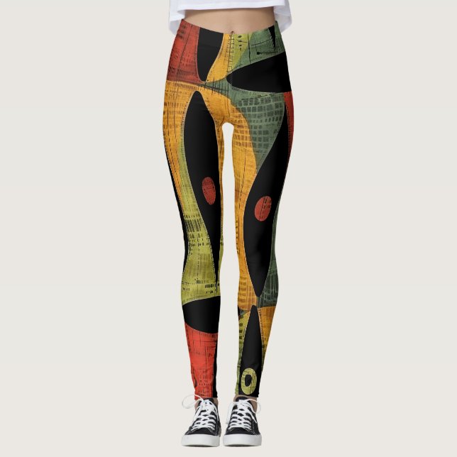 Leggings Negro abstracto africano (Anverso)