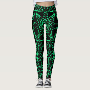 Leggings Negro asbtracto líneas de red de arañas modernas d