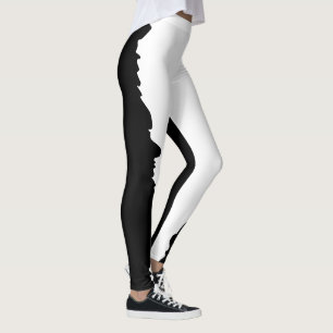 Leggings Negro atrevido con estilo único clásico blanco