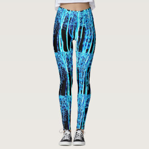 Leggings negro azul del bosque de la noche