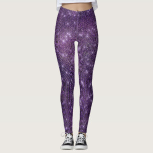 Leggings Negro brillante congelado ciruelo Noir púrpura de