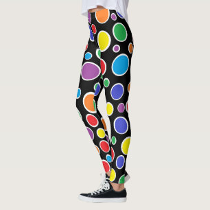 Leggings Negro colorido de los lunares