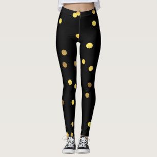 Leggings Negro con clase del confeti del Relieve metalizado