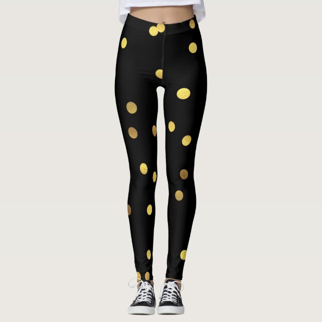 Leggings Negro con clase del confeti del Relieve metalizado (Anverso)