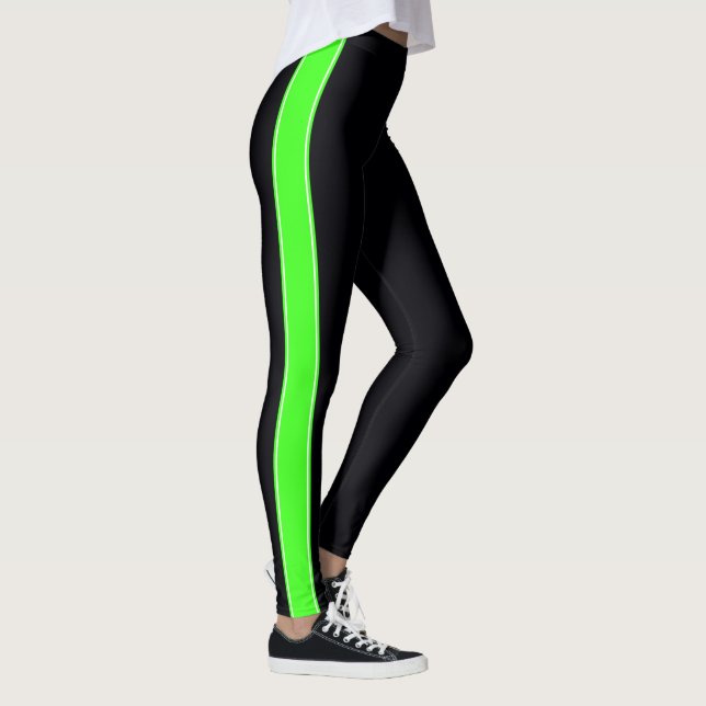Leggings Negro con correas verdes de neón (Derecha)