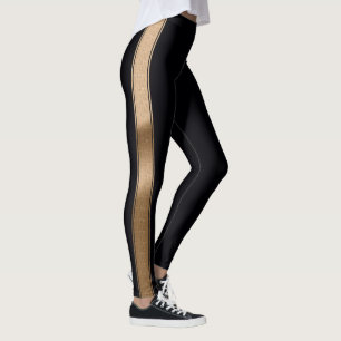 Leggings Negro con las piernas del patrón de Relieve metal