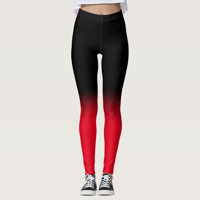 Leggings negro con lunares y fondo personalizable (Anverso)
