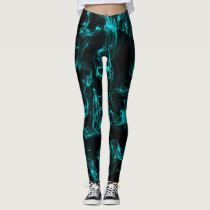 Leggings Negro con patrón Neon Green Liquide Smoke
