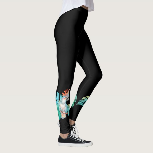 Leggings Negro de cocodrilo tropical (Derecha)