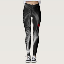Leggings negro de las polainas del baphomet del Pentagram