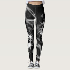 Leggings negro de las polainas del diablo del doble del