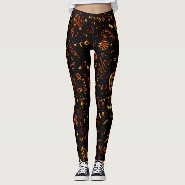 Leggings Negro de oro artístico (Anverso)