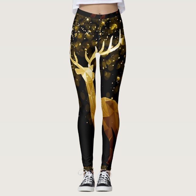 LEGGINGS NEGRO DE ORO DE LOS CIERVOS (Anverso)
