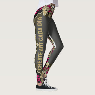 Leggings Negro dorado rosado
