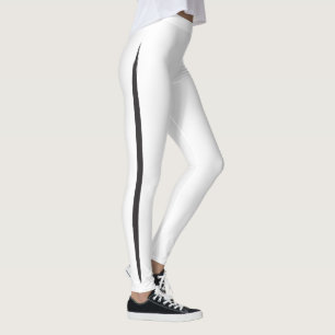 Leggings Negro elegante del cepillo de la raya artística