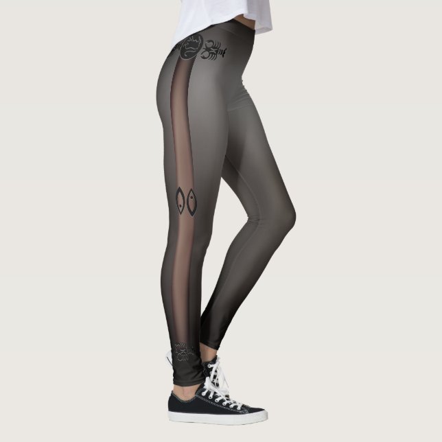 Leggings Negro fino de la piel (Derecha)