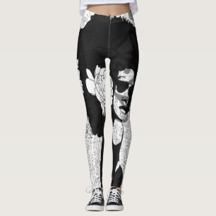 Leggings Negro, gris y graffiti afro