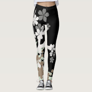 Leggings Negro japonés de las polainas de Patern B del