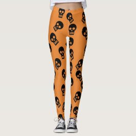 Leggings Negro/naranja de las polainas del confeti del