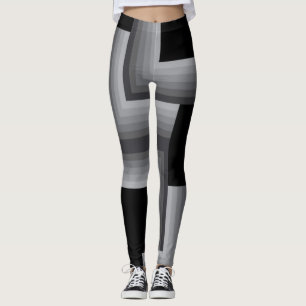 Leggings Negro, plata, fresco, único, moderno y de moda