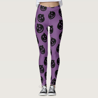 Leggings Negro/púrpura de las polainas del confeti de Jack