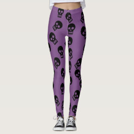 Leggings Negro/púrpura de las polainas del confeti del
