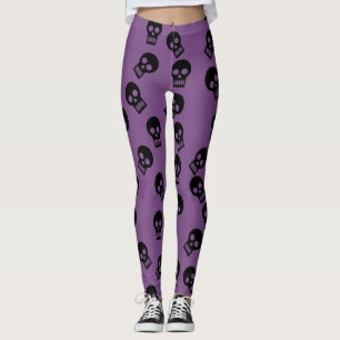 Leggings Negro/púrpura de las polainas del confeti del