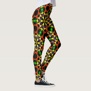 Leggings Negro rojo africano y oro de la celebración tribal