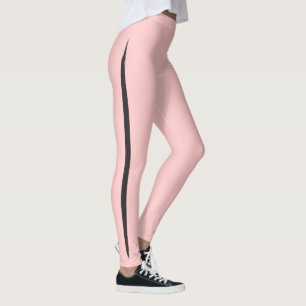 Leggings Negro rosado elegante rayado de Rubor del lado