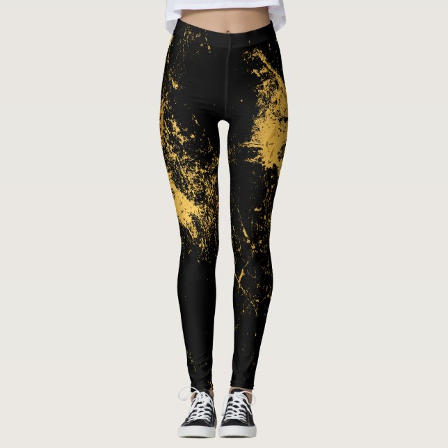 Leggings Negro salpicado oro (Anverso)
