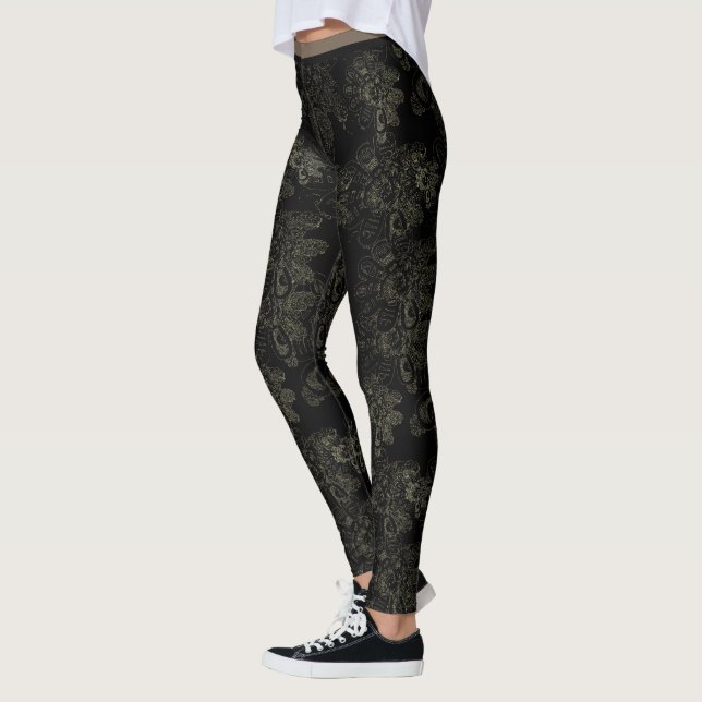 Leggings Negro salvaje de las cosas floral (Izquierda)
