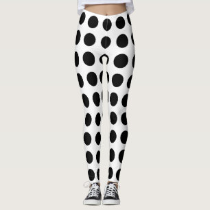 Leggings Negro sobre puntos de polka horizontal de gran tam